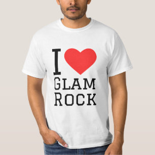 Ik hou van glam gesteente t-shirt