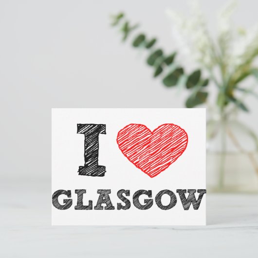 Ik hou van Glasgow Briefkaart (Staand voorkant)