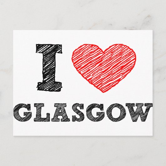 Ik hou van Glasgow Briefkaart (Voorkant)