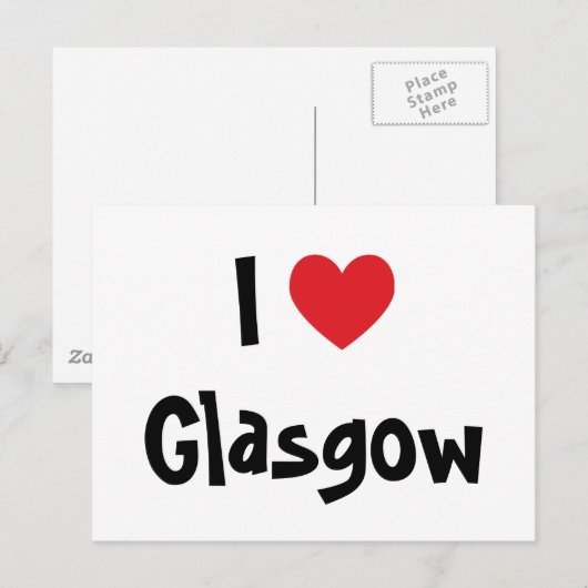 Ik hou van Glasgow Briefkaart (Voorkant / Achterkant)
