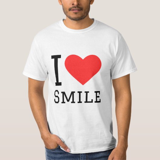 Ik hou van glimlach-sticker t-shirt (Voorkant)