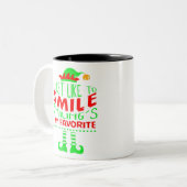 Ik hou van glimlachen als mijn favoriete ELF Chr. Tweekleurige Koffiemok (Voorkant links)