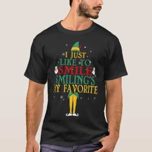Ik hou van glimlachen als mijn favoriete kerstman. t-shirt