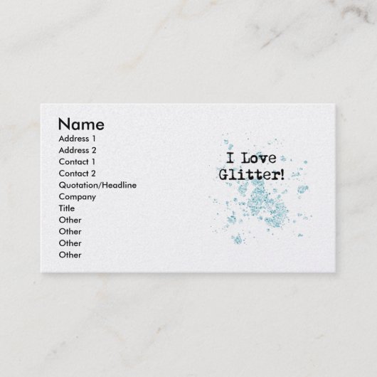 Ik hou van Glitter! Visitekaartje (Voorkant)