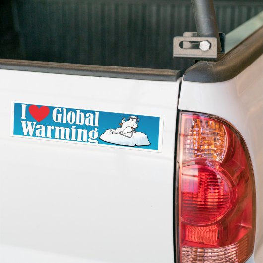 Ik hou van Global Warming Bumpersticker (Op Truck)