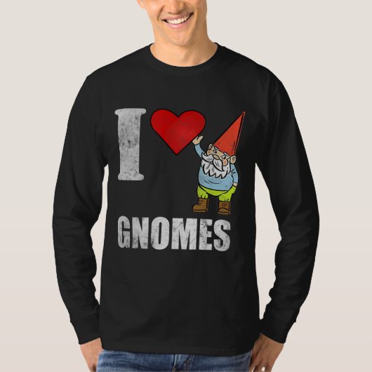 Ik hou van Gnomes Garden Gnome T-shirt (Voorkant)