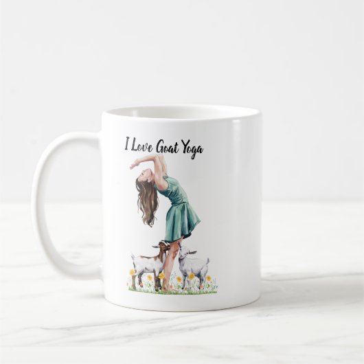 Ik hou van Goat Yoga Typografie, Schattige Meisje  Koffiemok (Links)
