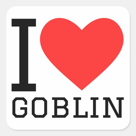 Ik hou van goblin vierkante sticker (Voorkant)