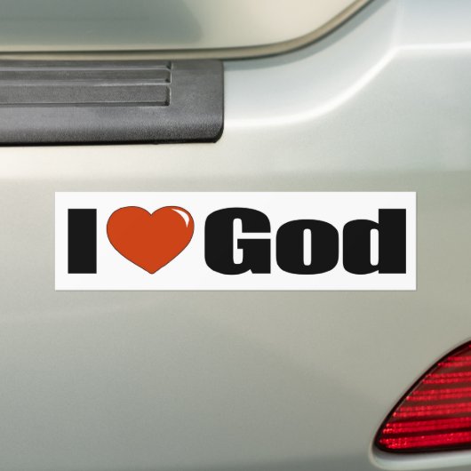 Ik hou van God Bumpersticker (Op auto)