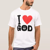 Ik hou van God gecentreerd kruis T-shirt (Voorkant)