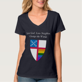 Ik hou van God. Liefde buurman. Episcopale LGBTQ T-shirt