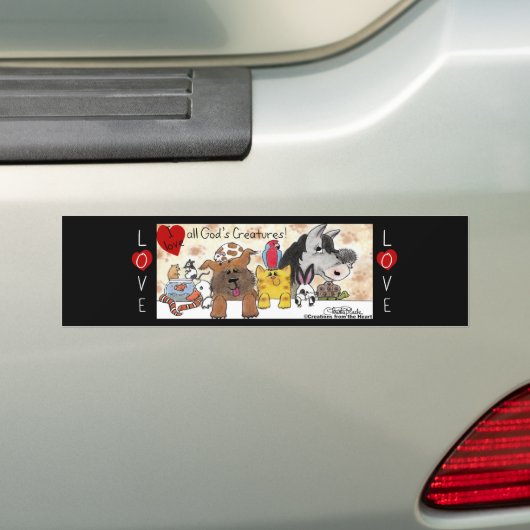 Ik hou van Gods creaties! Bumpersticker (Op auto)