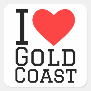 Ik hou van Gold Coast Vierkante Sticker