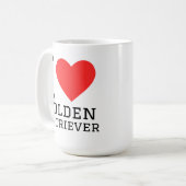 Ik hou van golden retriever koffiemok (Voorkant links)