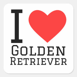 Ik hou van Golden Retriever Vierkante Sticker