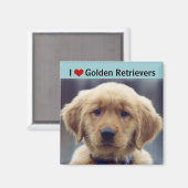 Ik hou van Golden Retrievers Cute Puppy Magneet (Voorkant / Achterkant)