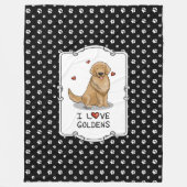 Ik hou van Goldens Ik hou van Golden Retrievers Cu Fleece Deken (Voorkant)