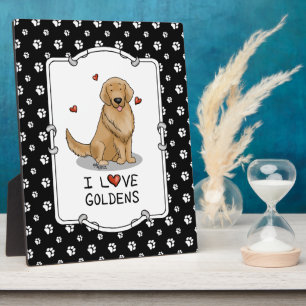 Ik hou van Goldens Ik hou van Golden Retrievers Cu Fotoplaat