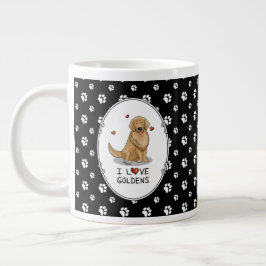 Ik hou van Goldens Ik hou van Golden Retrievers Cu Grote Koffiekop