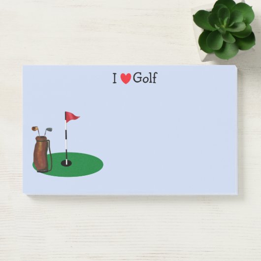 Ik hou van Golf 10 x 6-inch Post-it® notes (Kantoor)