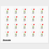 Ik hou van golf (4) ronde sticker (Vel)