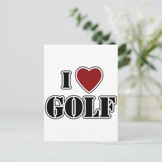 Ik hou van Golf Briefkaart (Staand voorkant)