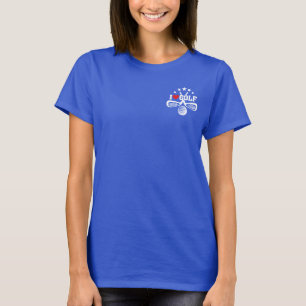 Ik hou van golf, gekruiste golfclubs en golfbal t-shirt