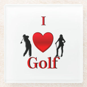 Ik hou van golf glazen onderzetter