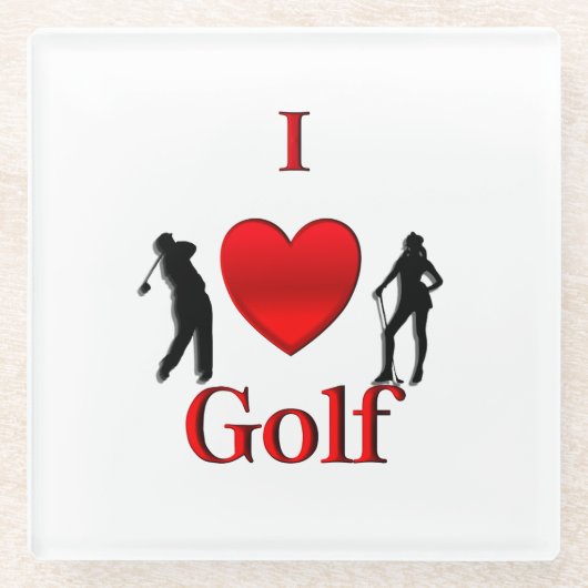 Ik hou van golf glazen onderzetter (Voorkant)