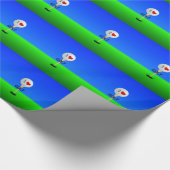 Ik hou van golf, golfbal op tee cadeaupapier (Hoek)