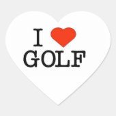 Ik hou van Golf Hart Sticker (Voorkant)