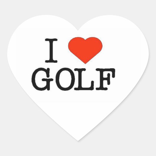 Ik hou van Golf Hart Sticker (Voorkant)
