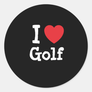 Ik hou van Golf-hartmaatwerk Ronde Sticker