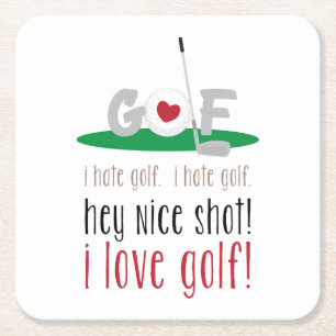 Ik hou van Golf Kartonnen Onderzetters