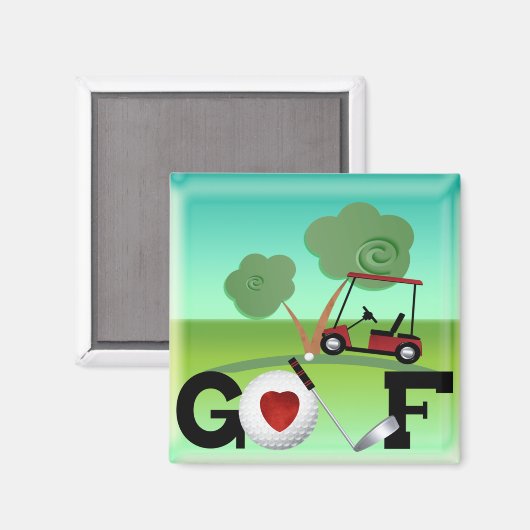 Ik hou van Golf Magneet (Voorkant / Achterkant)