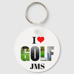 Ik hou van Golf Monogram Sleutelhanger