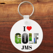 Ik hou van Golf Monogram Sleutelhanger (Voorkant)