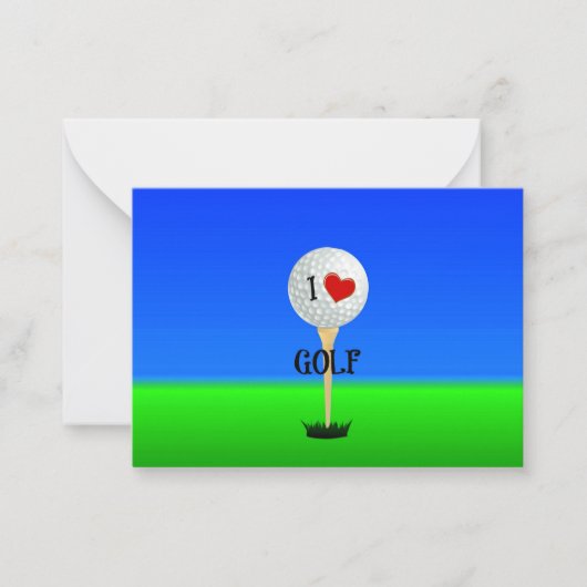 Ik hou van Golf Notitiekaartje (Voorkant)