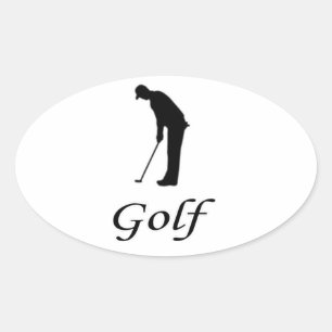 Ik hou van Golf Ovale Sticker