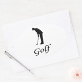 Ik hou van Golf Ovale Sticker (Envelop)