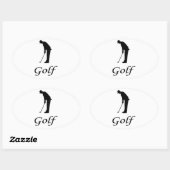 Ik hou van Golf Ovale Sticker (Vel)