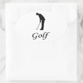 Ik hou van Golf Ovale Sticker (Tas)
