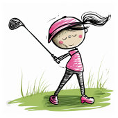 "IK HOU VAN GOLF!" Plezier, Golf Meisje Cartoon Te T-shirt