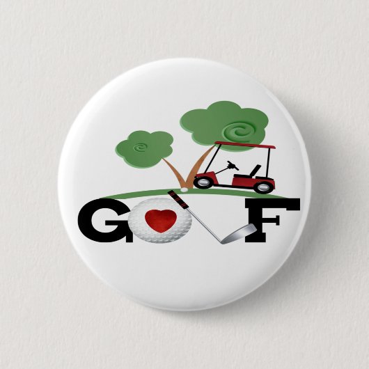 Ik hou van Golf Ronde Button 5,7 Cm (Voorkant)