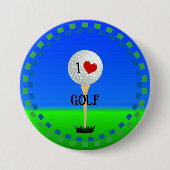 Ik hou van Golf Ronde Button 7,6 Cm (Voorkant)