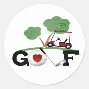 Ik hou van Golf Ronde Sticker