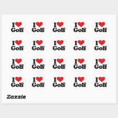 Ik hou van Golf Ronde Sticker (Vel)