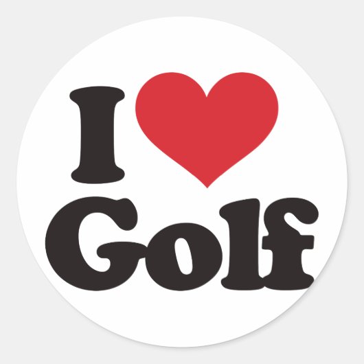 Ik hou van Golf Ronde Sticker (Voorkant)