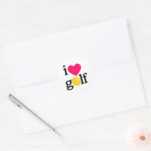 Ik hou van golf ronde sticker (Envelop)