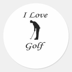 Ik hou van Golf Ronde Sticker